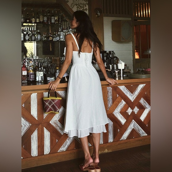 Commense Ruffle Hem‎ Cami Plain Midi Dress - Picture 15 of 17